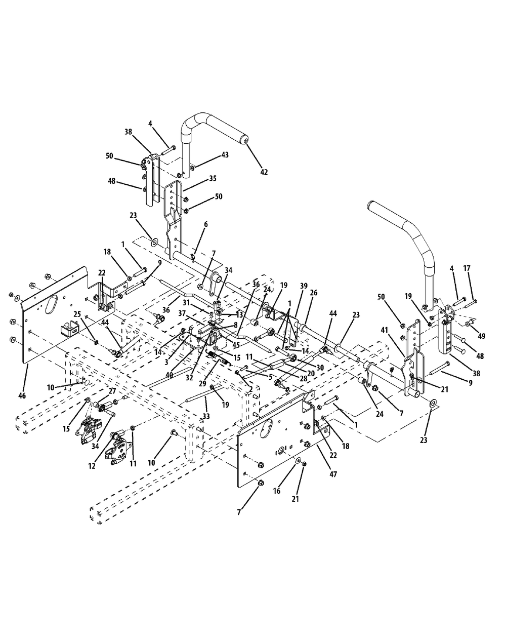 Control Assembly Diagram and Parts List for L60-KH (53AH8CTD050-27HP)(2011) Cub Cadet Lawn Tractor